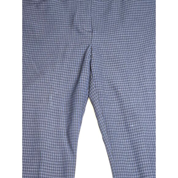 Loft Marisa Skinny Houndstooth Pants Size 10 Blue & Black Cotton Blend - Picture 2 of 10